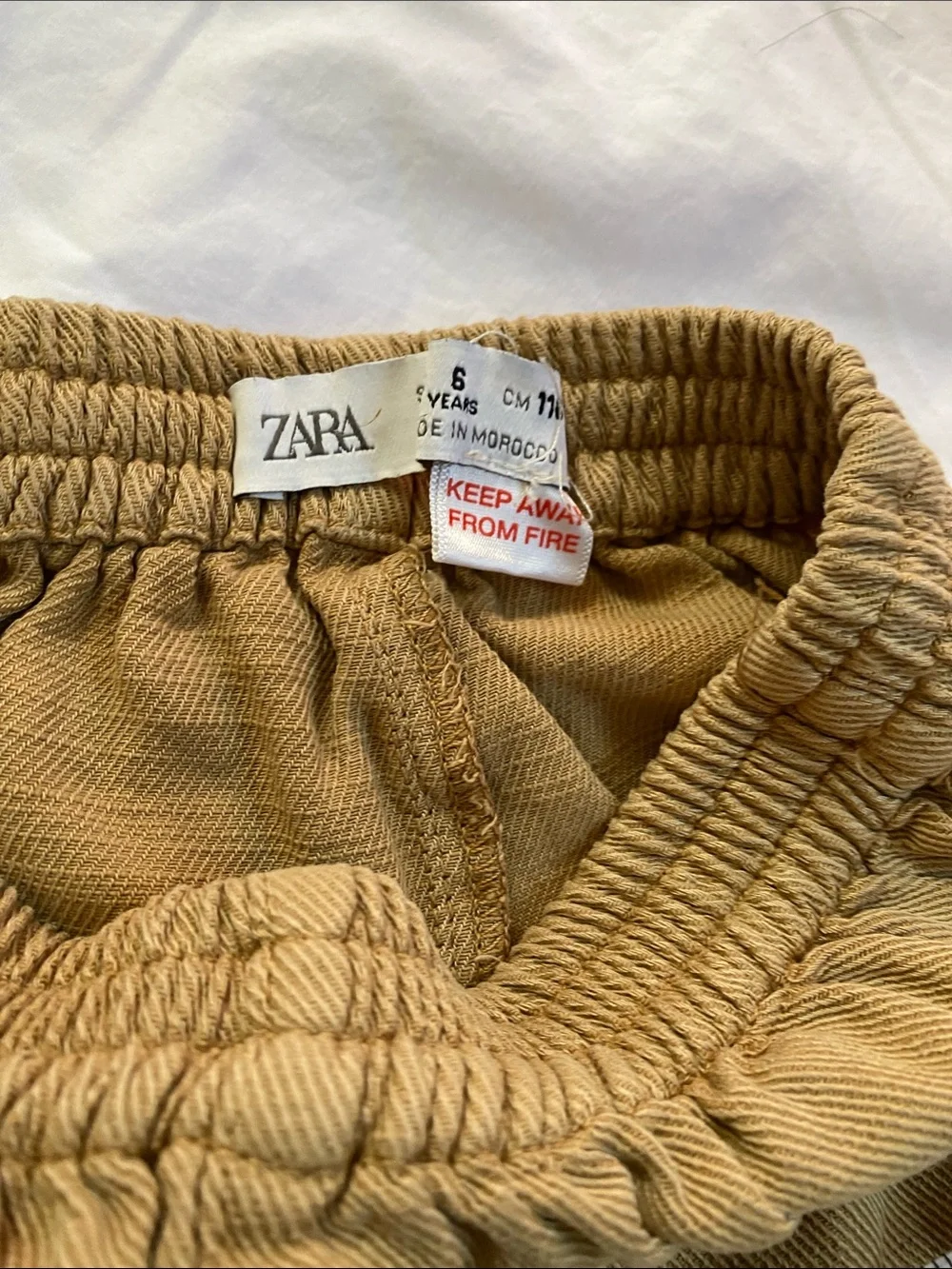 Kid Zara Olive-Tan Wide Leg Cargo Pants